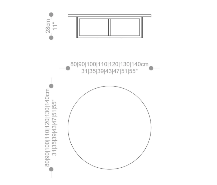 Image of the main dimensions of the product
